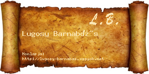 Lugosy Barnabás névjegykártya